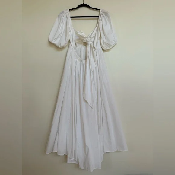 Abercrombie & Fitch White Puff Sleeve ORing Dress Size Medium - Picture 3 of 12